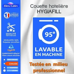 Bleu Calin Couette Hotelière Hygiafill 220 x 240 cm pour lit 2 places 140 x 190 cm à 160 x 200 cm Online