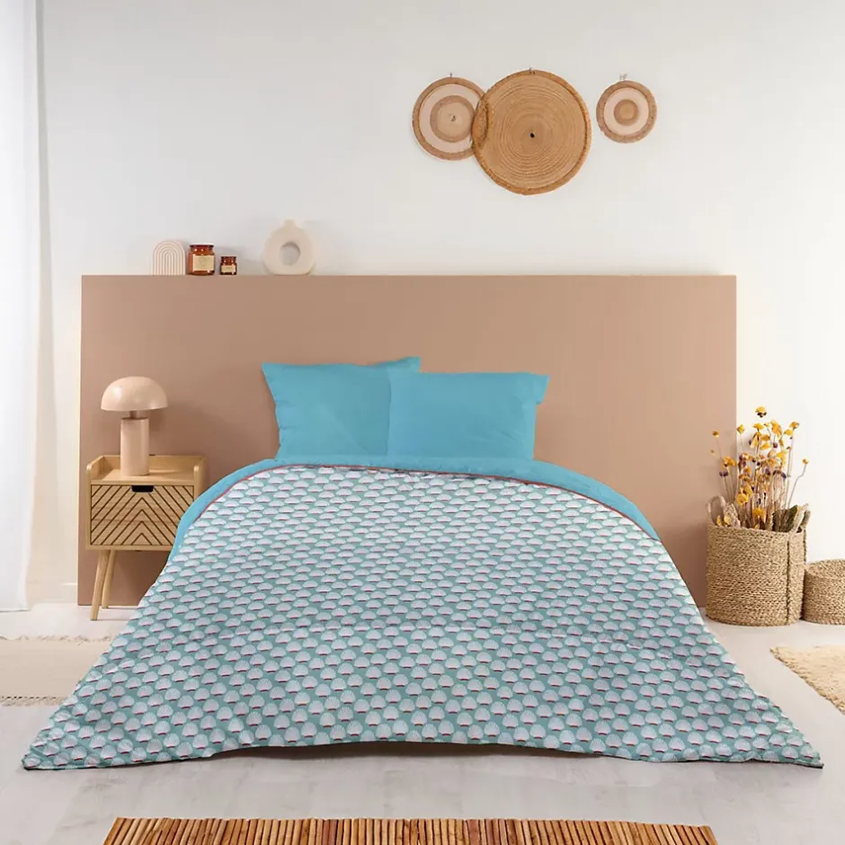Bleu Calin Couette Imprimée Chaude 140x200cm DOUCEUR Discount