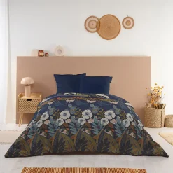 Bleu Calin Couette Imprimée Chaude 220x240cm LA FLORALE