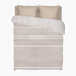 Bleu Calin Couette Imprimée Sherpa Polaire Chaude 220x240cm CHALET Clearance