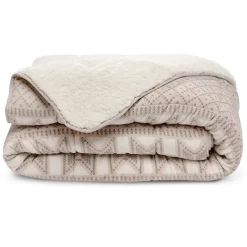 Bleu Calin Couette Imprimée Sherpa Polaire Chaude 240x260cm CHALET Sale