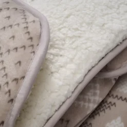 Bleu Calin Couette Imprimée Sherpa Polaire Chaude 240x260cm CHALET Sale