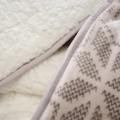 Bleu Calin Couette Imprimée Sherpa Polaire Chaude 240x260cm CHALET Sale