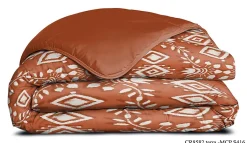 Mortreux Couette légère imprimée / Uni Terracotta - 1 personne 140 x200 - Toutes saisons - 29187