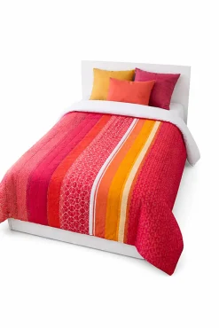 Mortreux Couette légère imprimée jasper rouge / non tissé blanc - 1 personne 140 x 200 - 14018-5