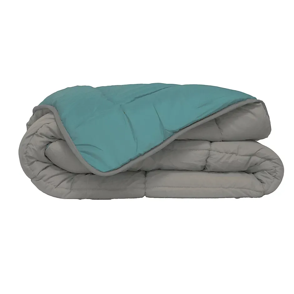 Toison d'Or Couette légère réversible bicolore en microfibre 200 gr/m² (200x200 cm - Turquoise) Online