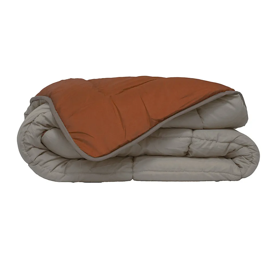 Toison d'Or Couette légère réversible bicolore en microfibre 200 gr/m² (200x200 cm - Orange)
