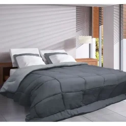 Toison d'Or Couette Microfibre 400g/m² CALGARY Acier & Argent 220x240cm
