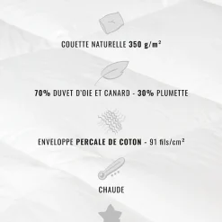Sensei Maison Couette naturelle - Chaude - 70% duvet anti-acarienne 240x220 cm APPALACHES