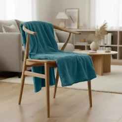 Sacasa Couette Plaid bleue MINNOR 100% Polyester - 130x170 cm - Clearance