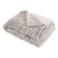 Sacasa Couette Plaid gris en Polyester 130x170 cm - Collection MINNOR - Outlet