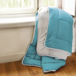 Linnea Couette été 260x240 cm COCOON BICOLORE Lac/Galet garnissage fibre polyester 200g/m2