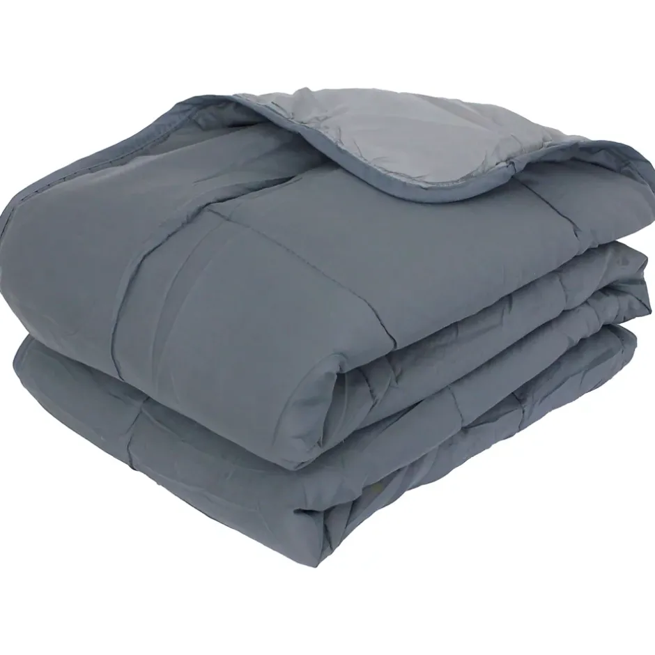 Linnea Couette été 260x240 cm COCOON BICOLORE Acier/Argent garnissage fibre polyester 200g/m2