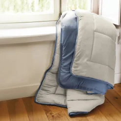 Linnea Couette été 260x240 cm COCOON BICOLORE Petrole/Mastic garnissage fibre polyester 200g/m2