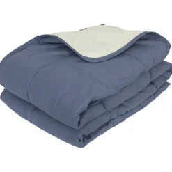 Linnea Couette été 260x240 cm COCOON BICOLORE Petrole/Mastic garnissage fibre polyester 200g/m2