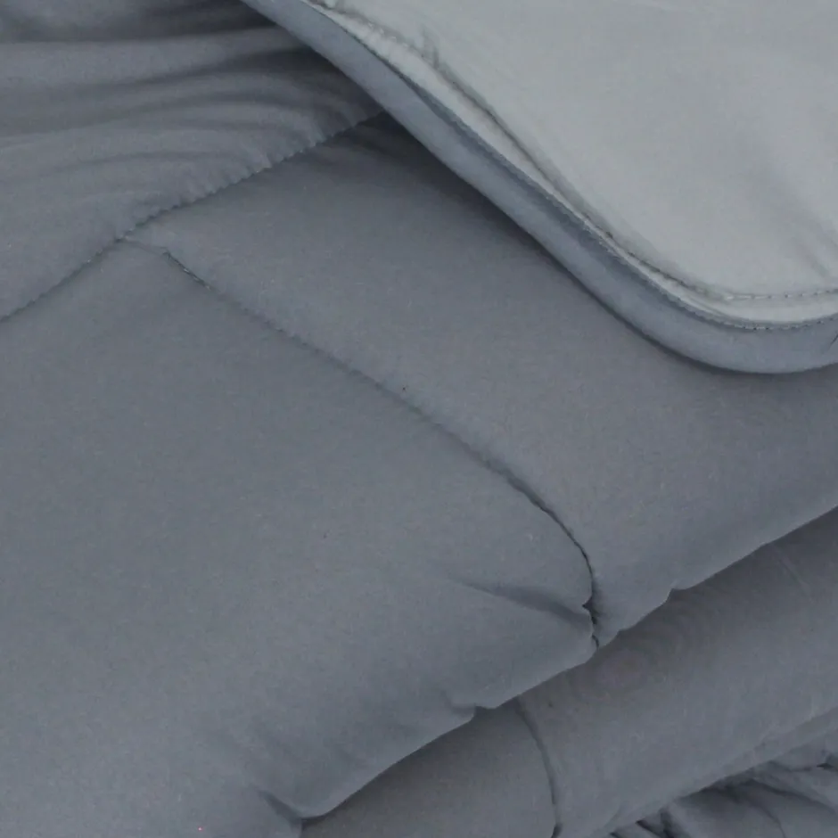 Linnea Couette été 240x220 cm COCOON BICOLORE Acier/Argent garnissage fibre polyester 200g/m2
