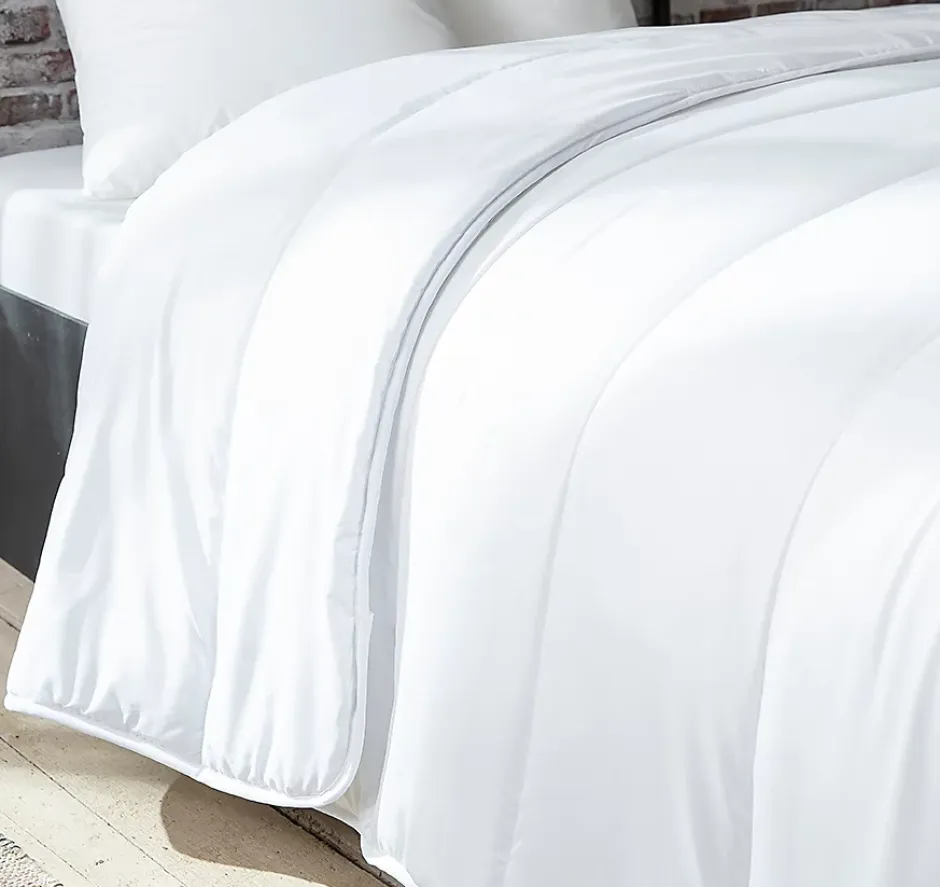 Abeil Couette tempérée 140 x 200 cm polyester microfibre blanc 300g/m² New