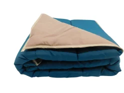 Mortreux Couette tempérée Bleu canard / Sable - 1 personne 140 x 200 - 17332