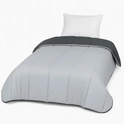 Mortreux Couette Tempérée Gris Foncé/gris Clair - 1 Personne 140 x 200 - 20725