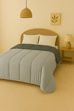 Mortreux Couette Tempérée Gris Foncé/gris Clair - 1 ou 2 Personnes 200 x 200 - 20726 Discount