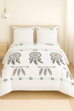 Mortreux Couette tempérée imprimée attrape rêve noir - 1 ou 2 personnes 200 x 200 - 10742