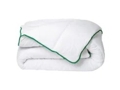 Vente-unique Couette tempérée traitement anti-acariens naturel de DREAMEA en microfibre - 240 x 260 cm - 300 gr/ m² - Biais vert - AZYLIA II Clearance