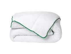 Vente-unique Couette tempérée traitement anti-acariens naturel de DREAMEA en microfibre - 240 x 260 cm - 300 gr/ m² - Biais vert - AZYLIA II Clearance