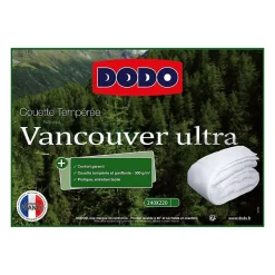 Dodo Couette tempérée Vancouver Ultra - 220 x 240 cm - 300gr/m² - Blanc -