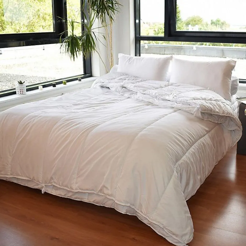 Bleu Calin Couette toutes saisons microfibre 140 x 200 cm pour lit 1 place 90 x 190 cm New