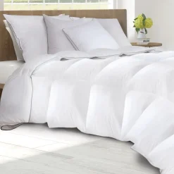 IDMarket Couette 220x240 CM AELA en plume d'oie anti acarien 500 gr + 2 oreillers
