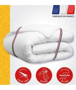 Dodo Couette 140x200 cm ALoe - Tempérée - 300G/m² - Couette 1 personne - Douce et Confortable - Blanc