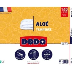 Dodo Couette 140x200 cm ALoe - Tempérée - 300G/m² - Couette 1 personne - Douce et Confortable - Blanc