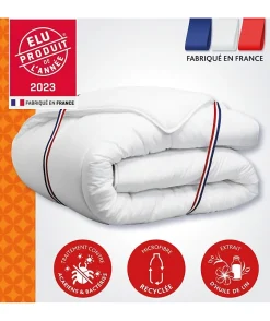 Dodo Couette 140x200 cm CHAMPS DE LIN - Chaude - 450G/m² - Couette 1 personne -Douce et Chaude -Anti-acariens Antibactériens -
