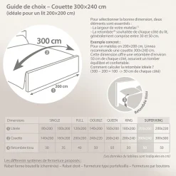 Linnea Couette 300x240 cm hiver PICARDIE garnissage naturel duvet de canard 500g/m2 Clearance