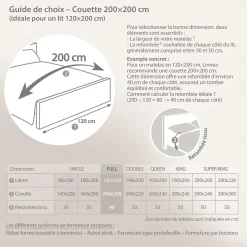 Linnea Couette 200x200 cm hiver VELAY LUXE garnissage naturel duvet d'oie 400g/m2 New