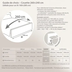Linnea Couette 260x240 cm été ELSA garnissage fibre polyester 100g/m2 Best