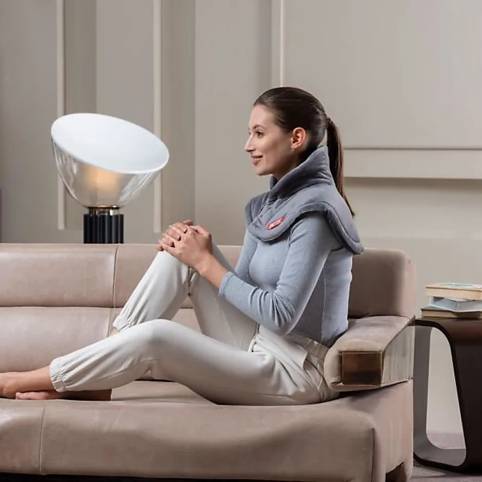 Imetec Coussin Chauffant - - Cervical - Tissu Hypoallergénique - 5 Températures - Lavable en Machine