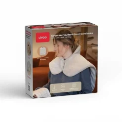 Livoo Coussin chauffant dos et cervicales - - DOS218C - 100 W - 60 x 90 cm - Flanelle - Lavable en machine 30 deg - 50-65 deg -...