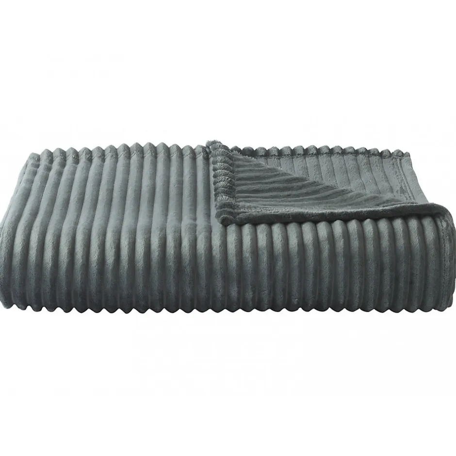 Linnea Couverture 100% polyester 240x260 cm microvelours DOLCE vert argile