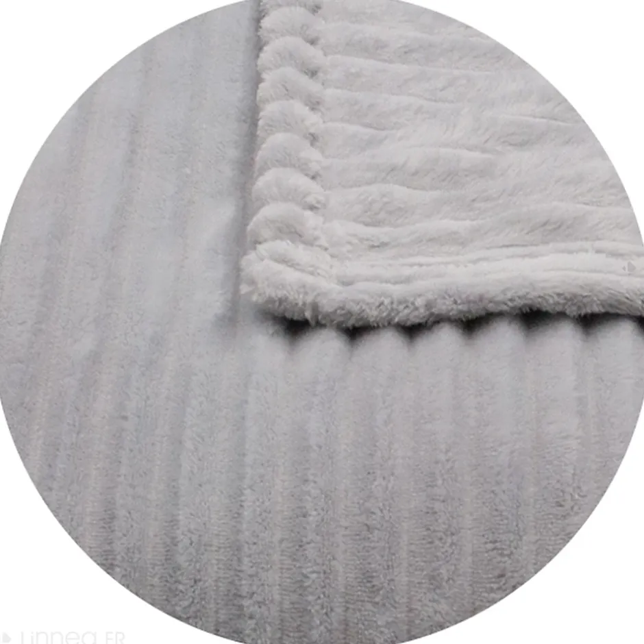 Linnea Couverture 100% polyester 220x240 cm microvelours DOLCE gris perle Online