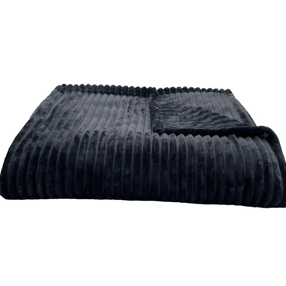 Linnea Couverture 100% polyester 240x260 cm microvelours DOLCE gris acier
