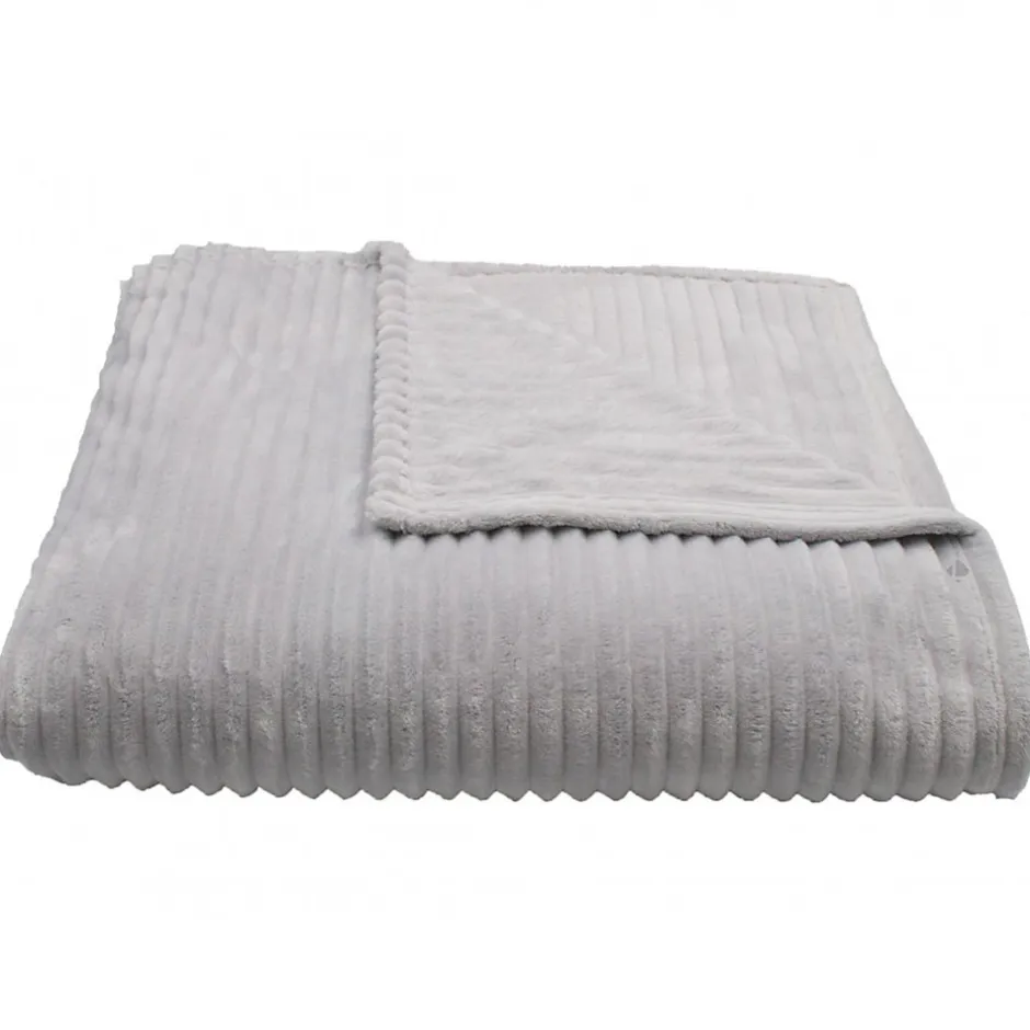 Linnea Couverture 100% polyester 180x240 cm microvelours DOLCE gris perle