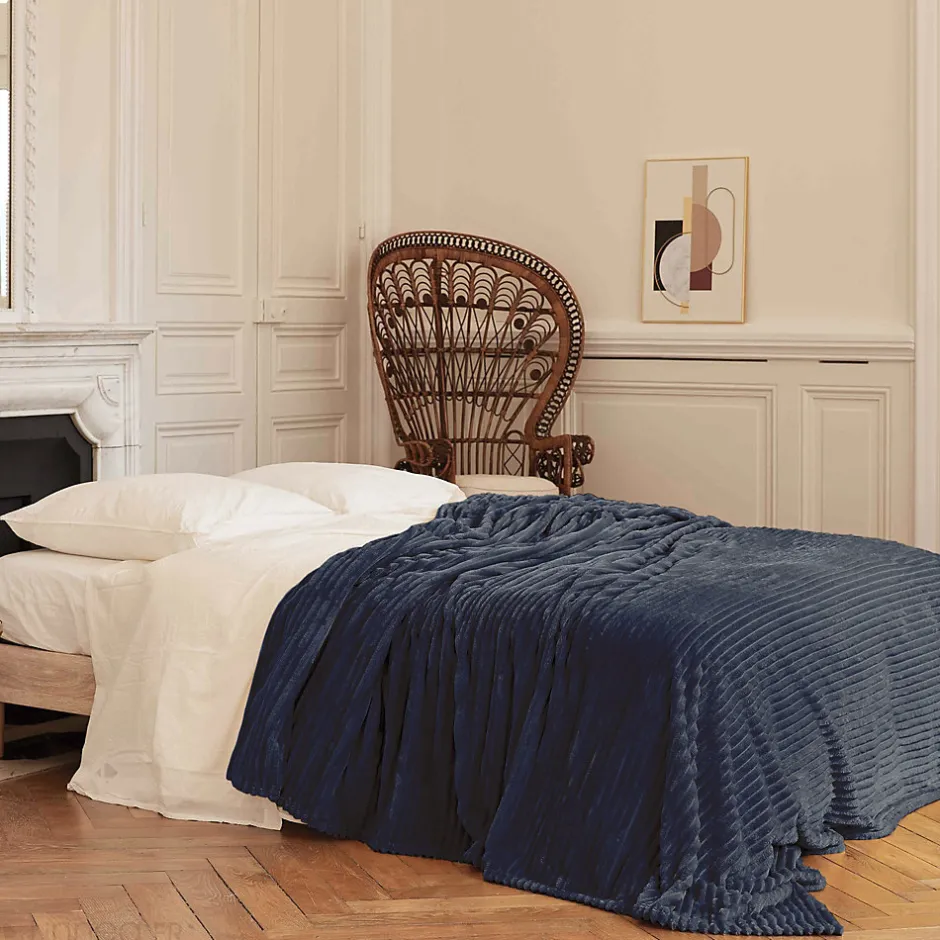 Linnea Couverture 100% polyester 220x240 cm microvelours DOLCE gris acier