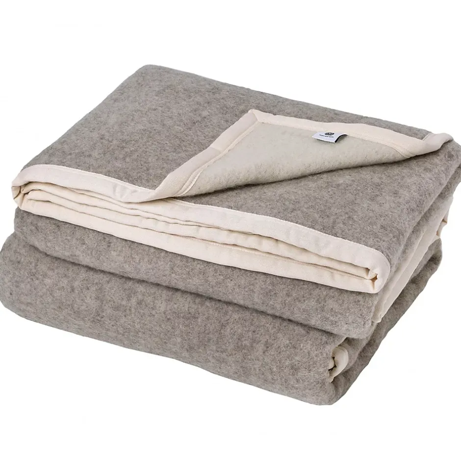 Linnea Couverture 100% pur laine vierge 220x240 cm PASTORALE blanchie Hot