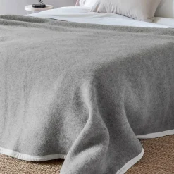 Linnea Couverture 100% pur laine vierge 180x240 cm PASTORALE blanchie