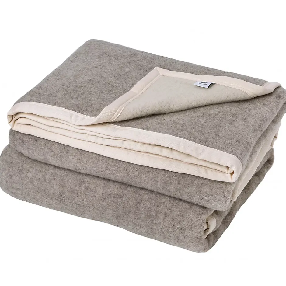 Linnea Couverture 100% pur laine vierge 240x260 cm PASTORALE blanchie Best