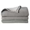 Toison d'Or Couverture 100% Pure Laine Vierge Double face "Volta" 500 gr/m² - Volta Anthracite Souris - 240 x 300 cm