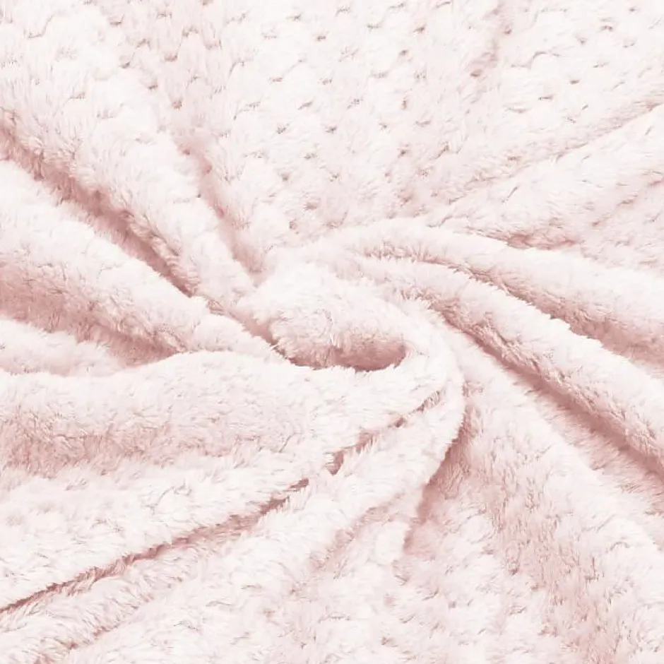 Springos Couverture - - 200 x 220 cm - Polyester - Vieux rose - Motif coquillages