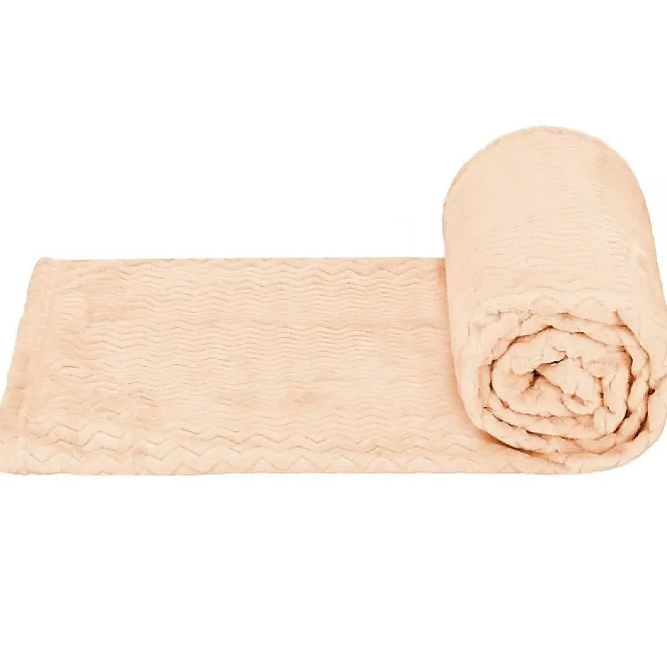 Springos Couverture - - Plaid doux 200x220 cm - Polyester 100% - Zigzag - Vieux rose Discount