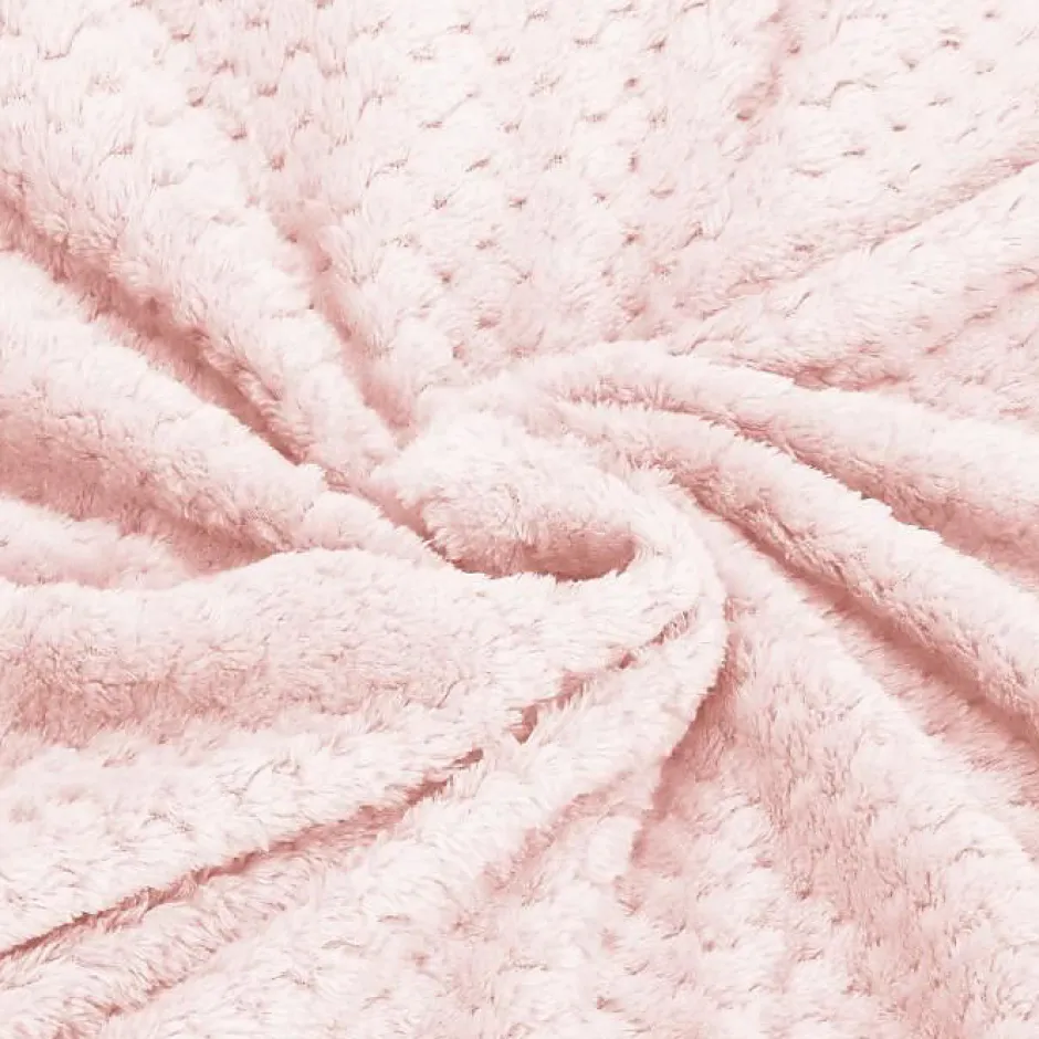 Springos Couverture - - 200x220 cm - Douce - Rose - Polyester avec texture Best